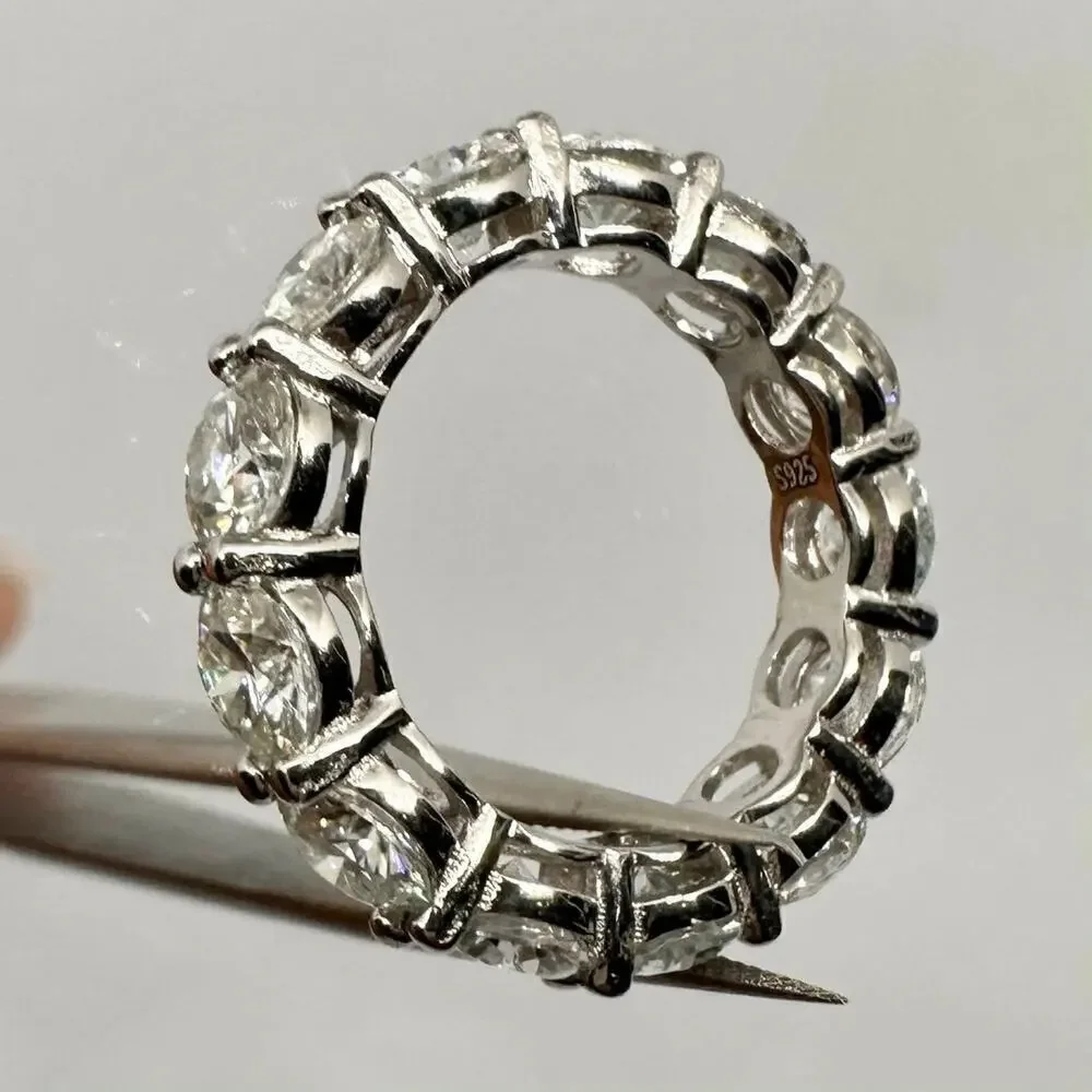 7 Ct Moissanite Diamond Eternity Ring Wedding Anniversary Band 5mm Iced Out - Picture 3 of 12